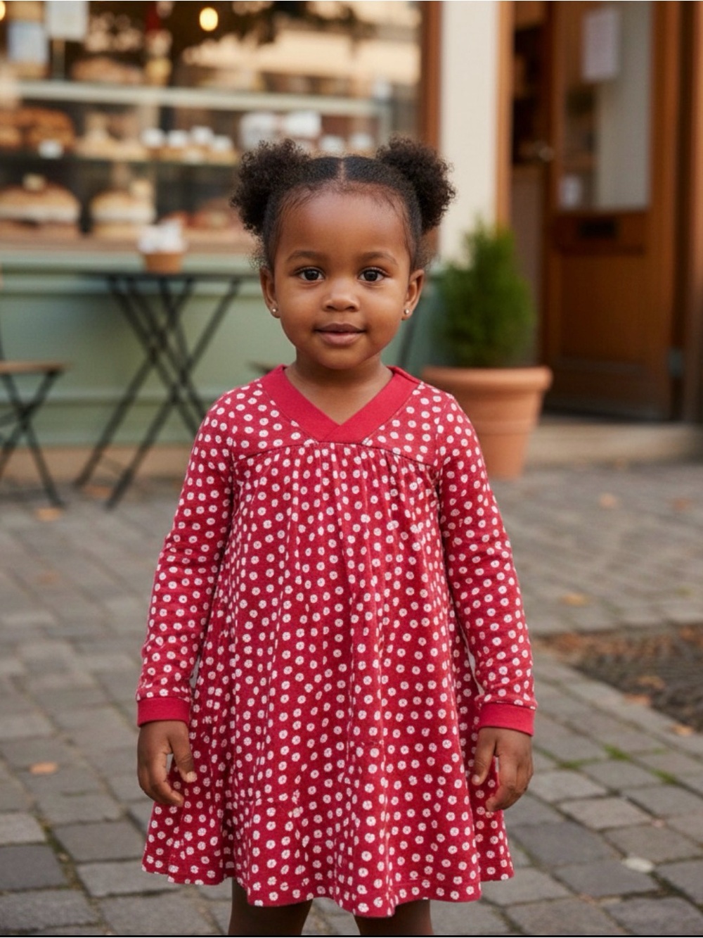 Tea Collection Red Floral LS Dress size 2T